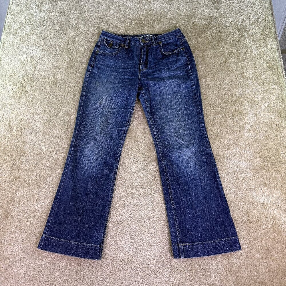 Lands' End Women's Original Fit Modern Waist Boot Leg Blue Jeans Sz 6 28x27 F078